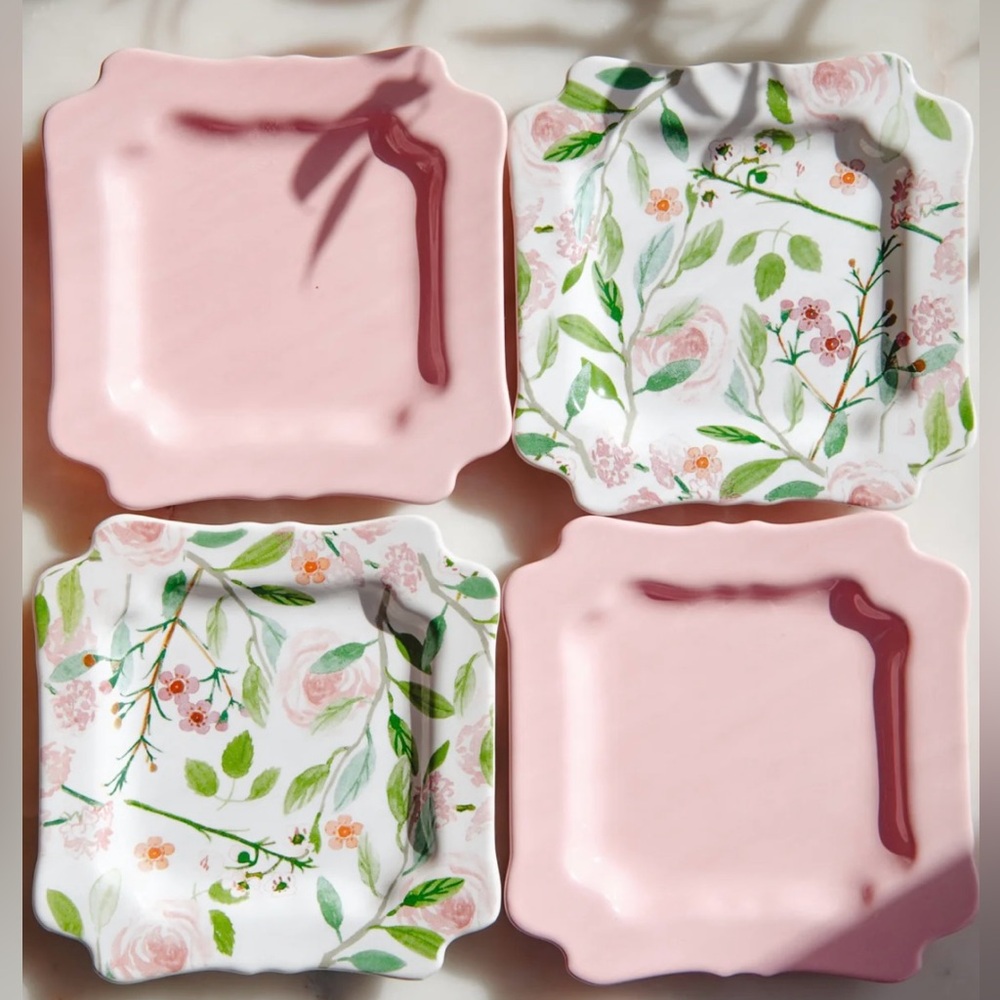 Sweet Laurel Floral Dessert Plates (set of 4)